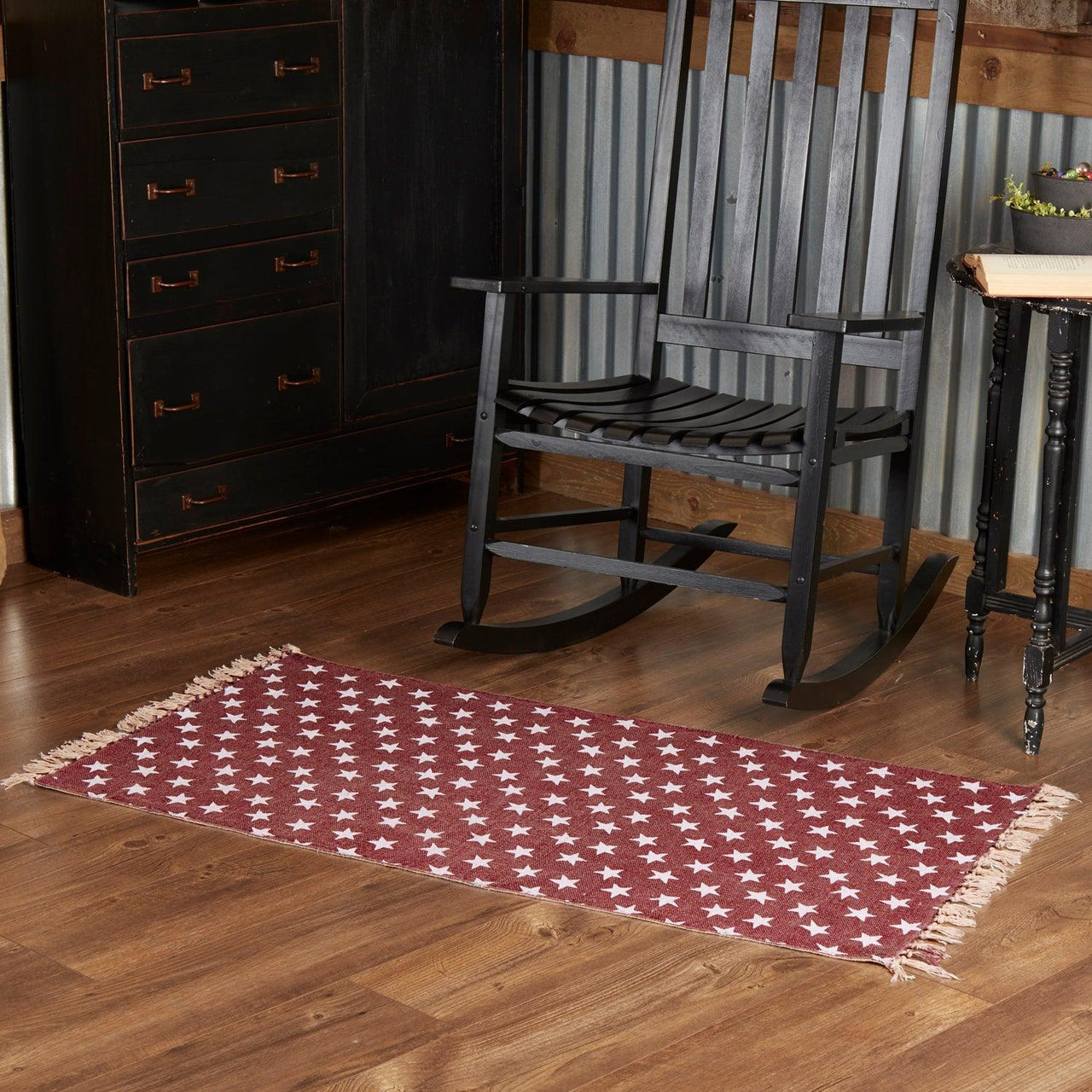 Multi Star Red Cotton Rug Rect 27x48 VHC Brands - The Fox Decor
