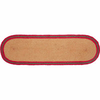 Thumbnail for Poinsettia Jute Stair Tread Oval Latex 8.5x27 VHC Brands