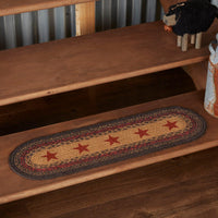 Thumbnail for Landon Jute Stair Tread Stencil Stars Oval Latex 8.5x27 VHC Brands