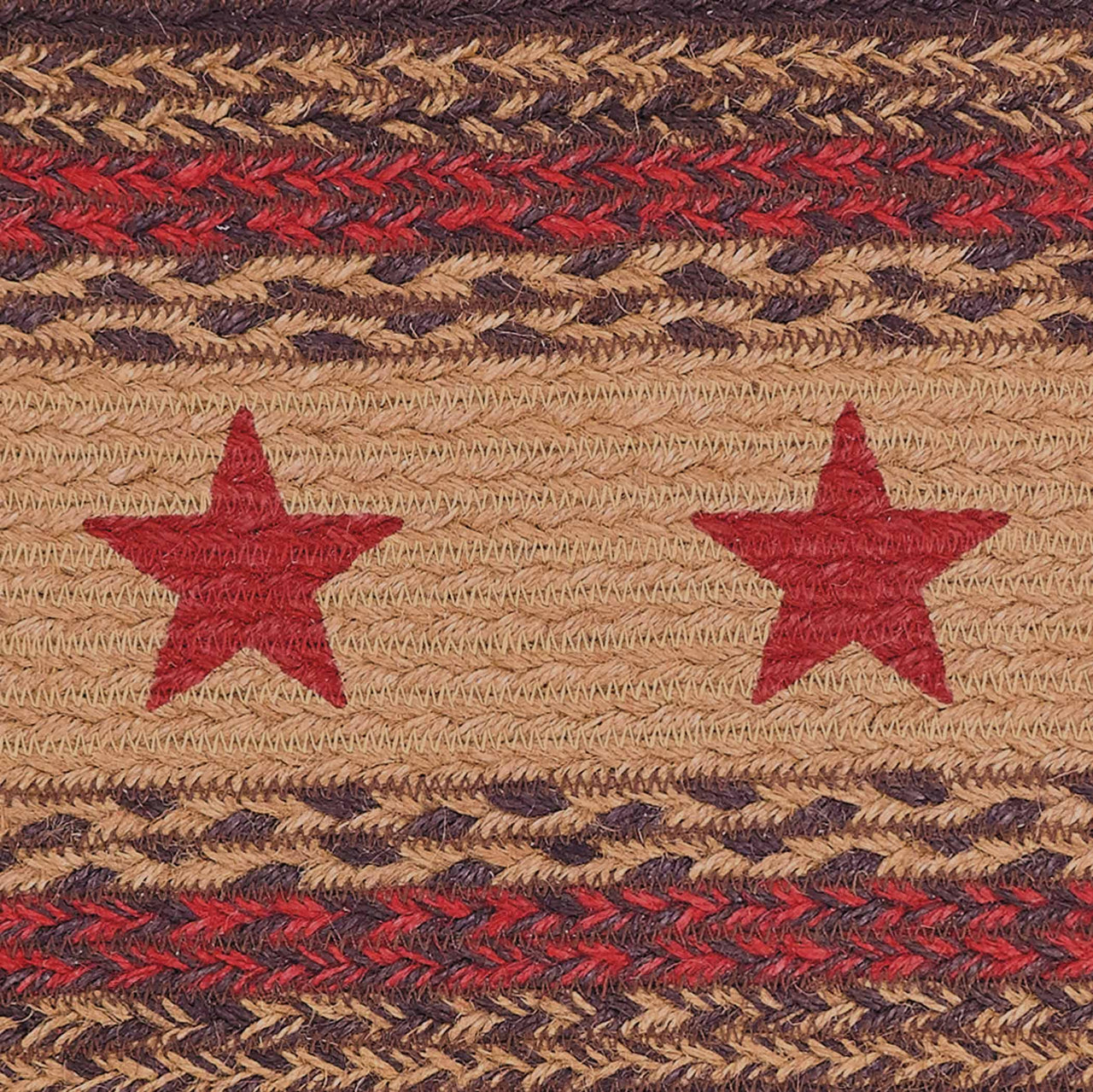Landon Jute Stair Tread Stencil Stars Oval Latex 8.5x27 VHC Brands