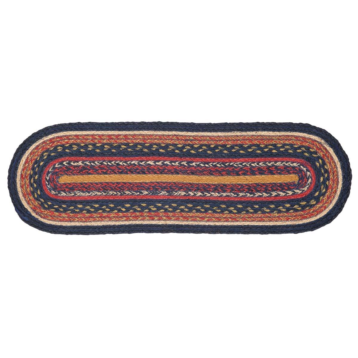 Stratton Jute Stair Tread Oval Latex 8.5x27 VHC Brands - The Fox Decor