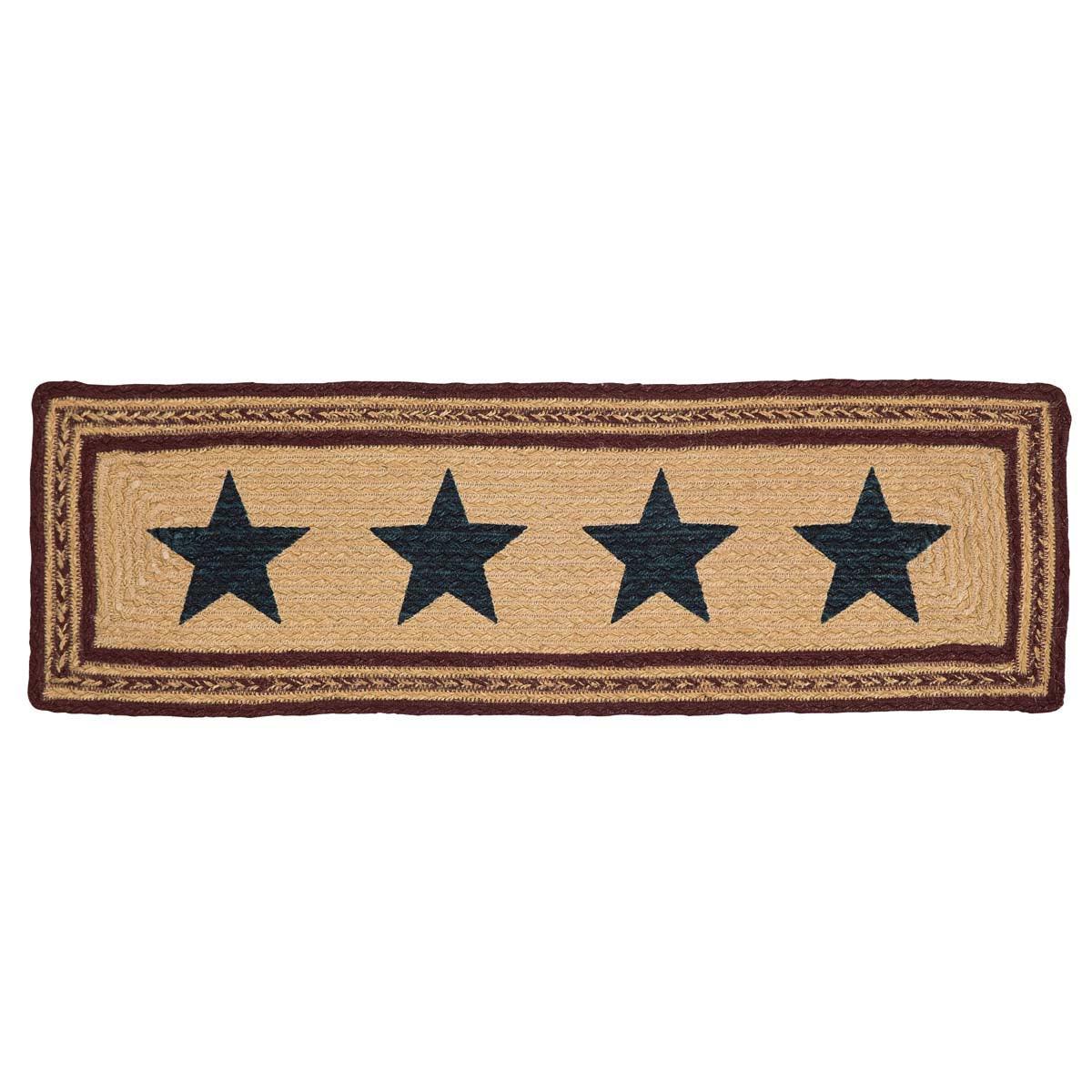 Potomac Jute Stair Tread Stencil Stars Rect Latex 8.5x27 VHC Brands - The Fox Decor