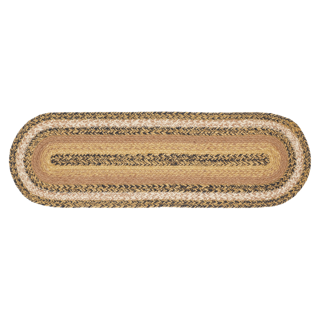 Kettle Grove Jute Braided Stair Tread Oval Latex 8.5"x27" VHC Brands