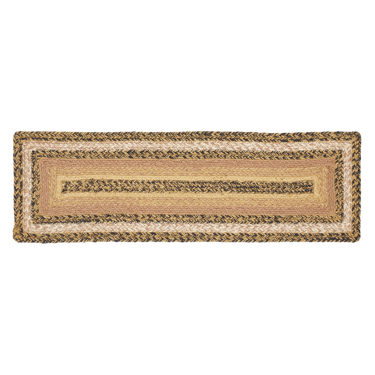 Kettle Grove Jute Braided Stair Tread Rect Latex 8.5"x27" VHC Brands