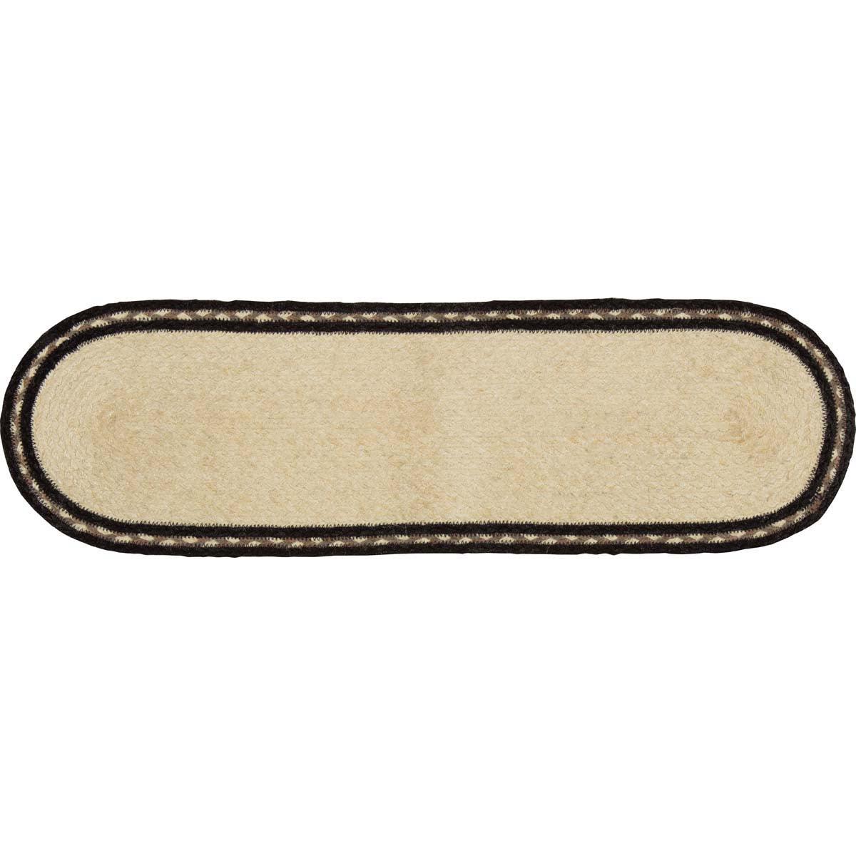 Sawyer Mill Charcoal Poultry Jute Stair Tread Oval Latex 8.5x27 VHC Brands - The Fox Decor