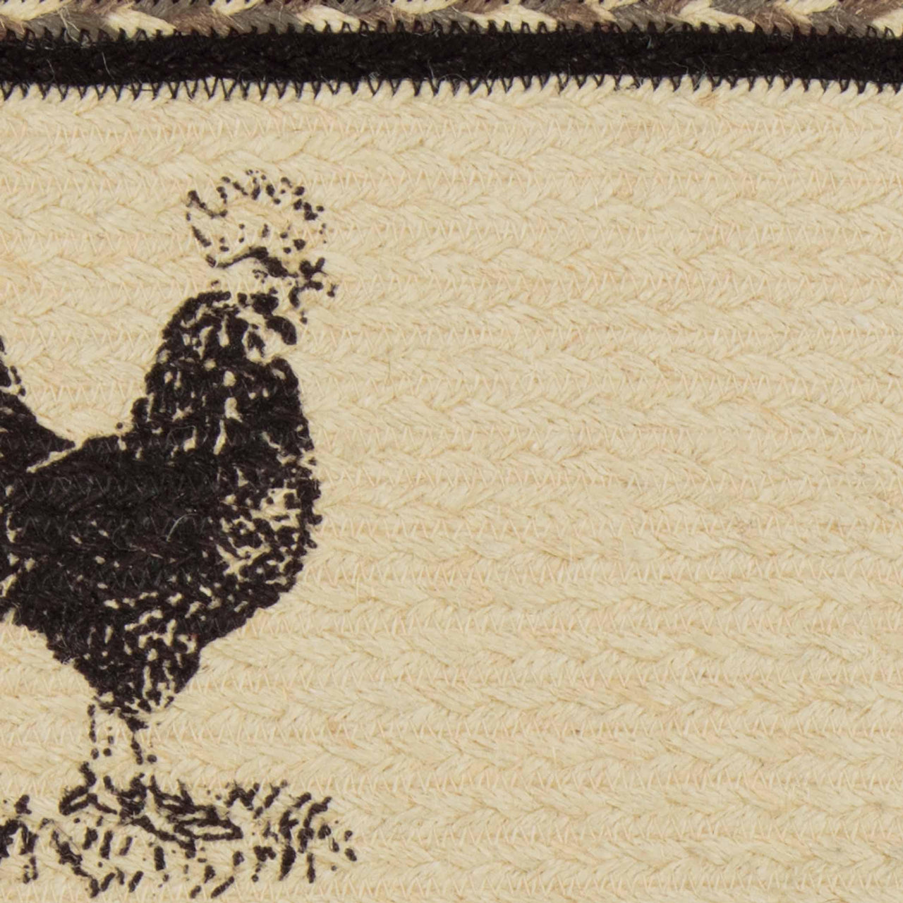 Sawyer Mill Charcoal Poultry Jute Stair Tread Oval Latex 8.5x27 VHC Brands - The Fox Decor