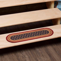 Thumbnail for Liberty Stars Flag Jute Stair Tread Oval Latex 8.5x27 VHC Brands - The Fox Decor
