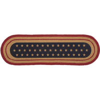 Thumbnail for Liberty Stars Flag Jute Stair Tread Oval Latex 8.5x27 VHC Brands - The Fox Decor