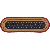 Thumbnail for Liberty Stars Flag Jute Stair Tread Oval Latex 8.5x27 VHC Brands