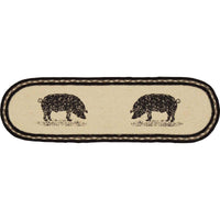 Thumbnail for Sawyer Mill Charcoal Pig Jute Stair Tread Oval Latex 8.5x27 VHC Brands - The Fox Decor