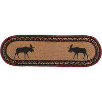 Thumbnail for Cumberland Stenciled Moose Jute Stair Tread Oval Latex 8.5x27 VHC Brands - The Fox Decor