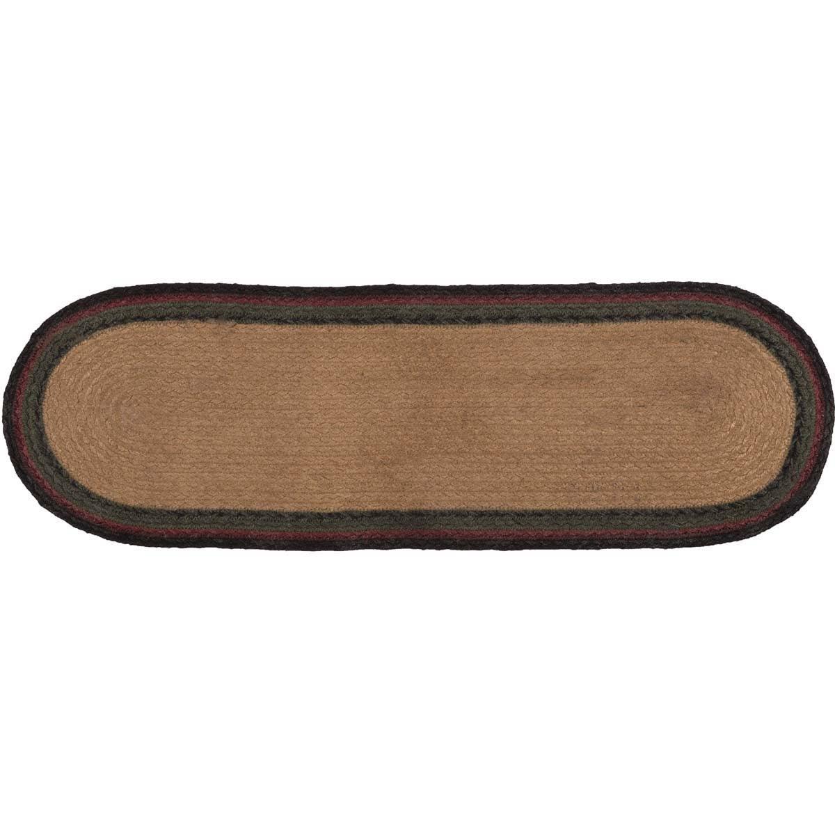Wyatt Stenciled Bear Jute Stair Tread Oval Latex 8.5x27 VHC Brands - The Fox Decor