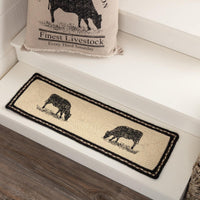 Thumbnail for Sawyer Mill Charcoal Cow Jute Stair Tread Rect Latex 8.5x27 VHC Brands