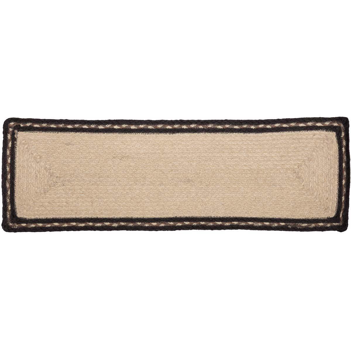 Sawyer Mill Charcoal Cow Jute Stair Tread Rect Latex 8.5x27 VHC Brands