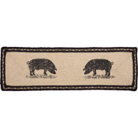 Thumbnail for Sawyer Mill Charcoal Pig Jute Stair Tread Rect Latex 8.5x27 VHC Brands - The Fox Decor