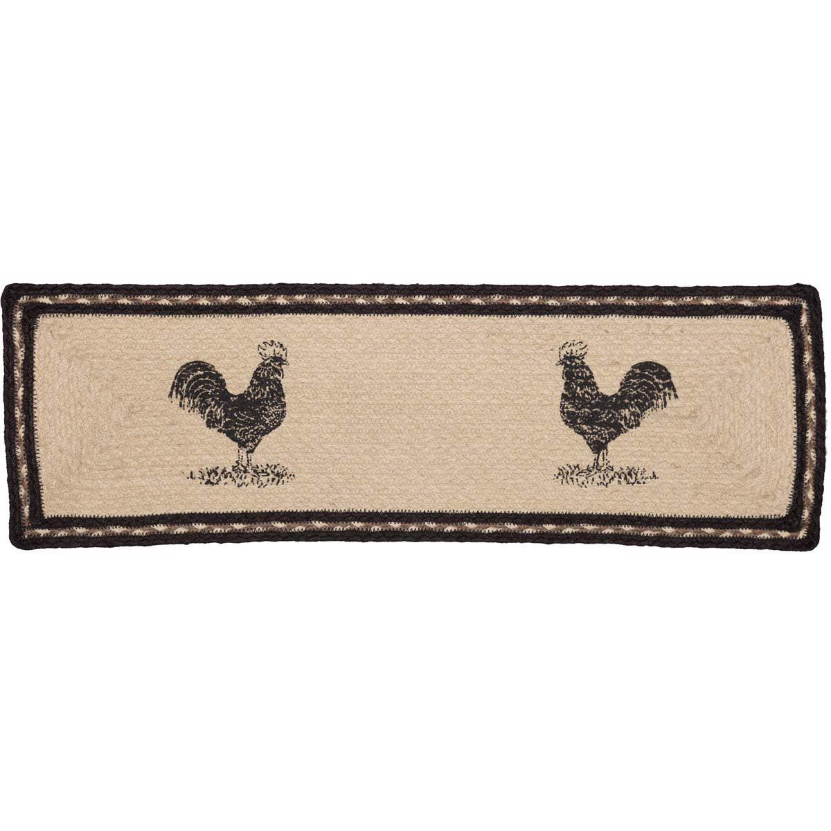 Sawyer Mill Charcoal Poultry Jute Stair Tread Rect Latex 8.5x27 VHC Brands - The Fox Decor