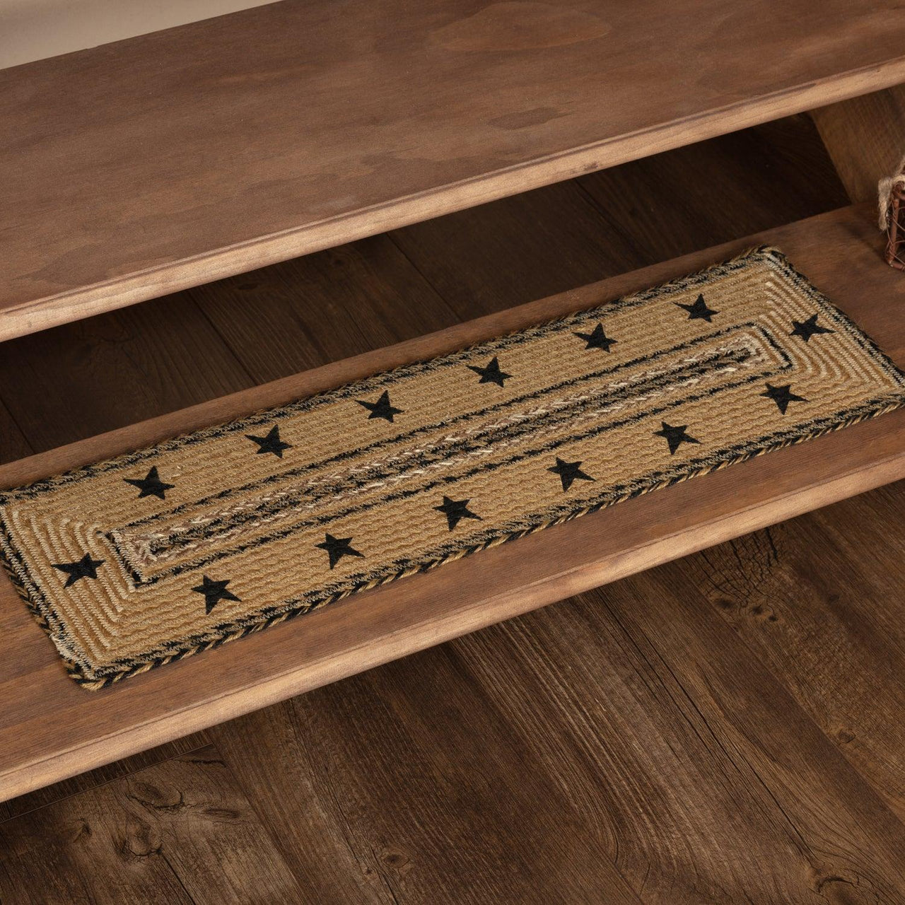 Kettle Grove Jute Stair Tread Stencil Stars Border Rect Latex 8.5x27 VHC Brands - The Fox Decor