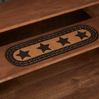 Thumbnail for Farmhouse Jute Stair Tread Stencil Stars Oval Latex 8.5x27 VHC Brands - The Fox Decor
