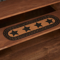 Thumbnail for Farmhouse Jute Stair Tread Stencil Stars Oval Latex 8.5x27 VHC Brands