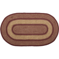 Thumbnail for Burgundy Red Primitive Jute Braided Rug Oval 27