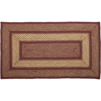 Thumbnail for Burgundy Red Primitive Jute Braided Rug Rect 27