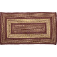 Thumbnail for Burgundy Red Primitive Jute Braided Rug Rect 27