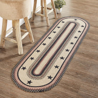 Thumbnail for Colonial Star Jute Braided Rug/Runner Oval with Rug Pad 22