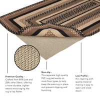Thumbnail for Colonial Star Jute Braided Rug Rect with Rug Pad 20