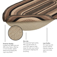 Thumbnail for Beckham Jute Braided Rug Oval with Rug Pad 5'x8' VHC Brands