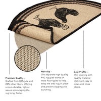 Thumbnail for Espresso Jute Braided Rug Half Circle with Rug Pad 16.5