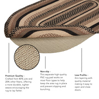 Thumbnail for Espresso Jute Braided Rug Oval with Rug Pad 20