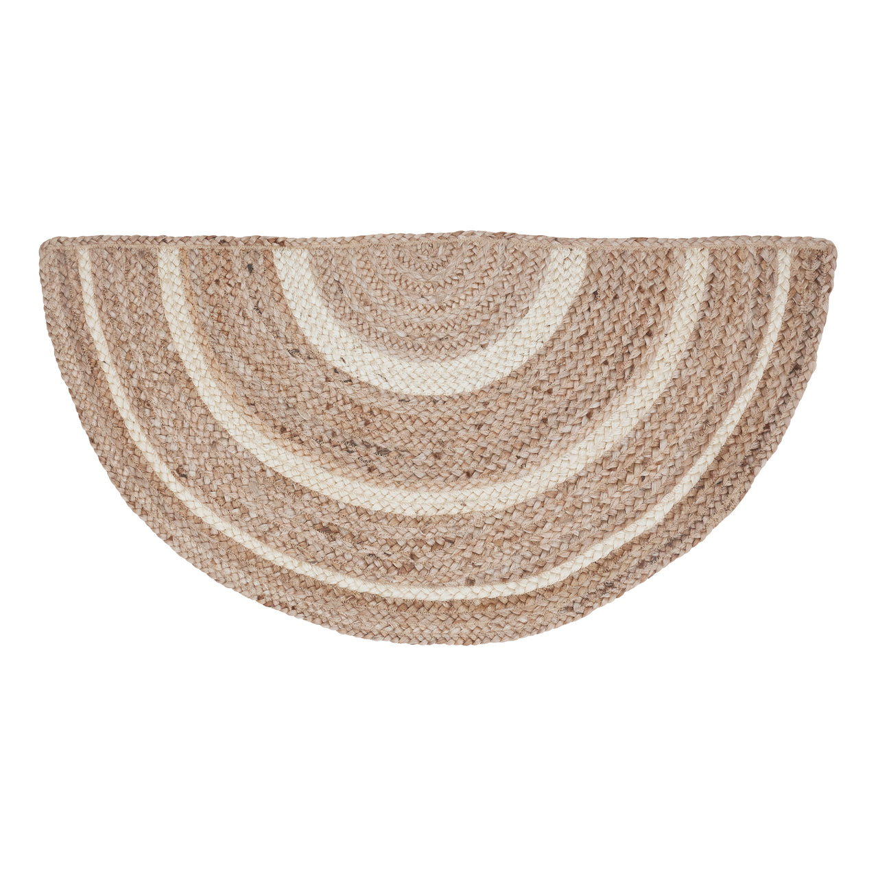 Natural & Creme Jute Braided Rug Half Circle with Rug Pad 16.5"x33" VHC Brands - The Fox Decor