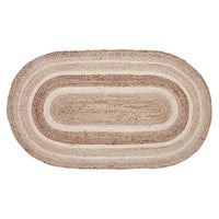 Thumbnail for Natural & Creme Jute Braided Rugs Oval with Rug Pads VHC Brands - The Fox Decor