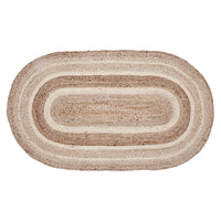 Thumbnail for Natural & Creme Jute Braided Rugs Oval with Rug Pads VHC Brands