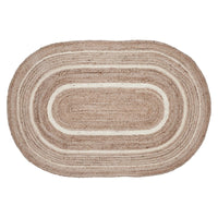 Thumbnail for Natural & Creme Jute Braided Rugs Oval with Rug Pads VHC Brands