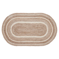 Thumbnail for Natural & Creme Jute Braided Rugs Oval with Rug Pads VHC Brands