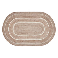 Thumbnail for Natural & Creme Jute Braided Rugs Oval with Rug Pads VHC Brands