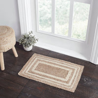 Thumbnail for Natural & Creme Jute Braided Rugs Rect with Rug Pads VHC Brands