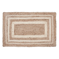 Thumbnail for Natural & Creme Jute Braided Rugs Rect with Rug Pads VHC Brands