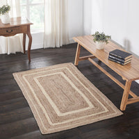 Thumbnail for Natural & Creme Jute Braided Rugs Rect with Rug Pads VHC Brands - The Fox Decor