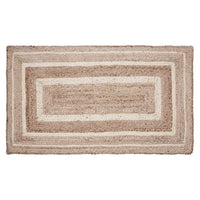 Thumbnail for Natural & Creme Jute Braided Rugs Rect with Rug Pads VHC Brands