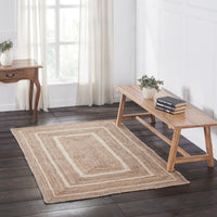 Thumbnail for Natural & Creme Jute Braided Rugs Rect with Rug Pads VHC Brands - The Fox Decor