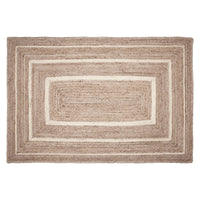 Thumbnail for Natural & Creme Jute Braided Rugs Rect with Rug Pads VHC Brands