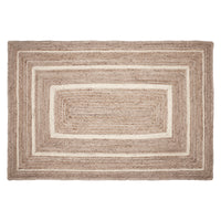 Thumbnail for Natural & Creme Jute Braided Rugs Rect with Rug Pads VHC Brands
