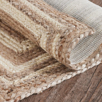 Thumbnail for Natural & Creme Jute Braided Rugs Rect with Rug Pads VHC Brands