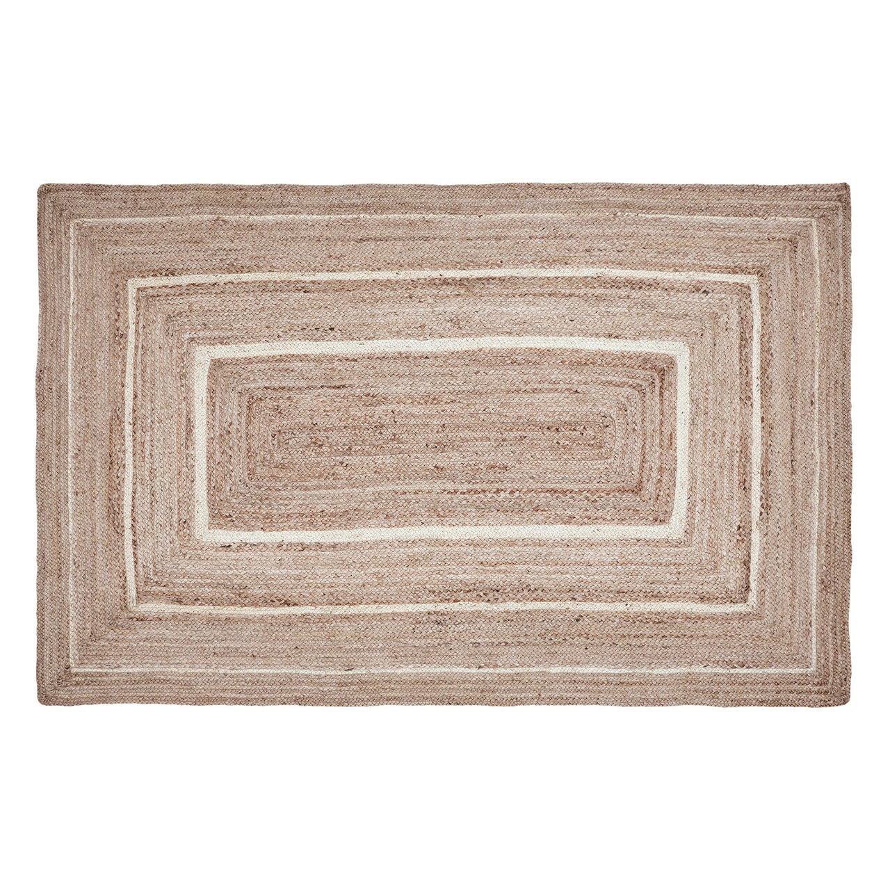 Natural & Creme Jute Braided Rugs Rect with Rug Pads VHC Brands - The Fox Decor