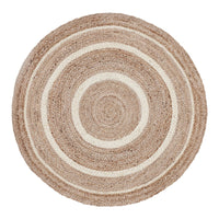 Thumbnail for Natural & Creme Jute Round Braided Rugs with Rug Pads VHC Brands - The Fox Decor