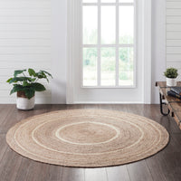 Thumbnail for Natural & Creme Jute Round Braided Rugs with Rug Pads VHC Brands