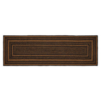 Thumbnail for Black & Tan Jute Braided Rug/Runner Rect. with Rug Pad 2'x6.5' VHC Brands