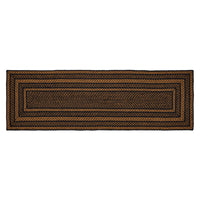 Thumbnail for Black & Tan Jute Braided Rug/Runner Rect. with Rug Pad 2'x6.5' VHC Brands